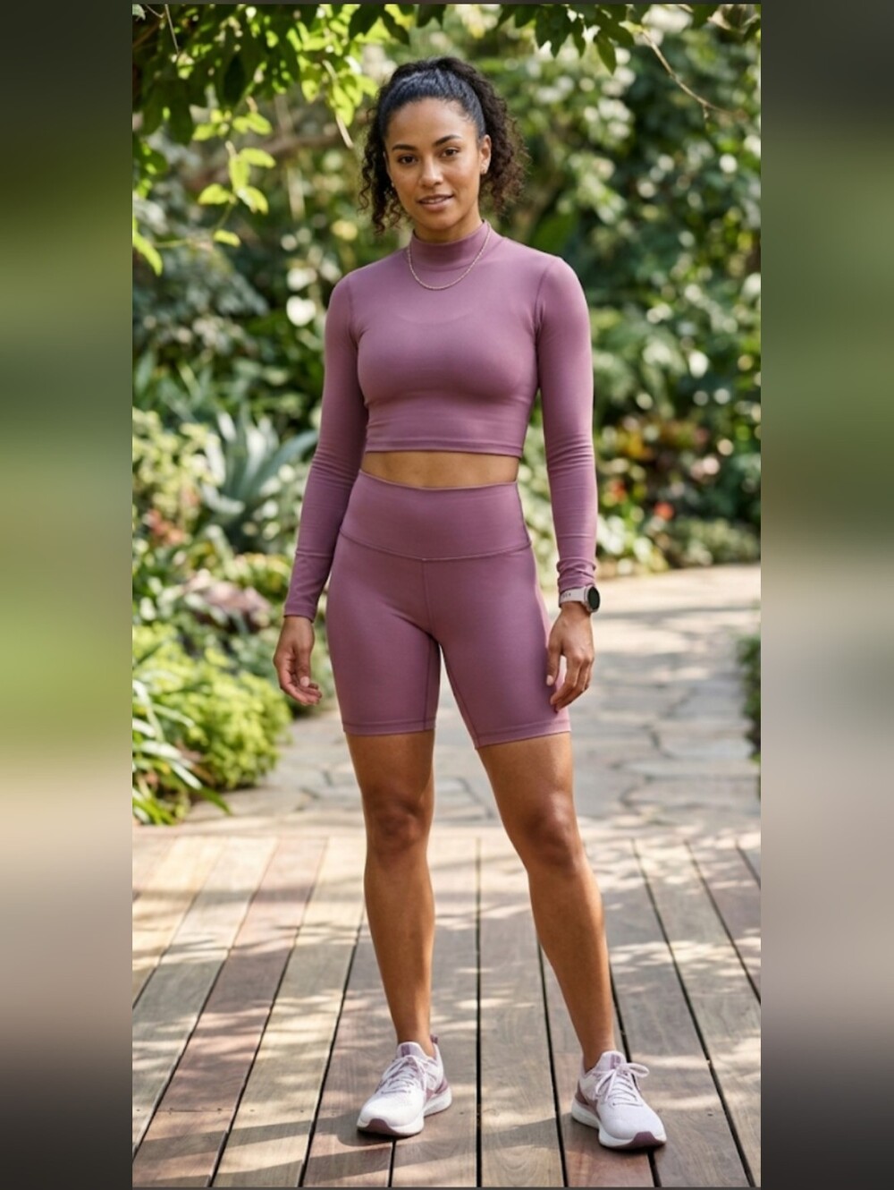 Yogalicious Mauve High-Rise Bike Shorts
